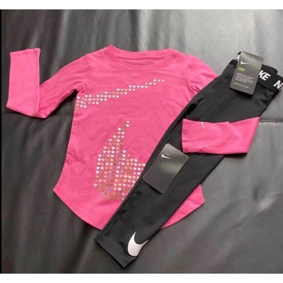 NWT Nike Leggings & Metallic Tunic Set Girls Size 4